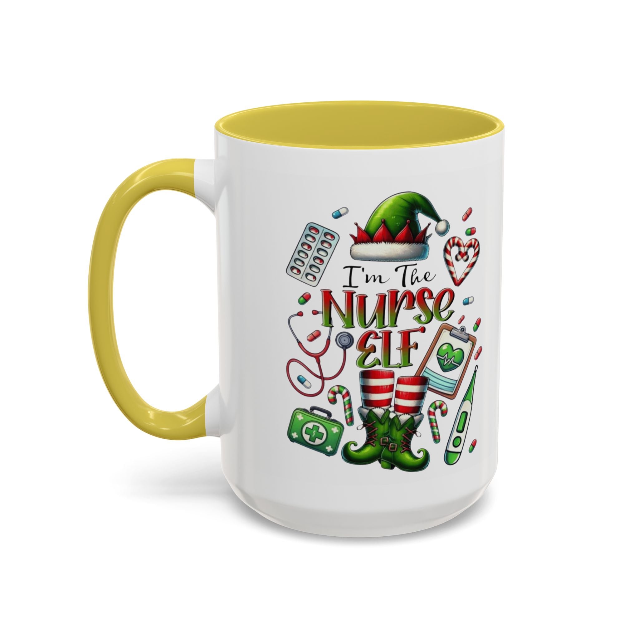 Nurse Elf Coffee Mug — Christmas Medical Holiday Gift (11oz & 15oz) Medical Christmas Mug