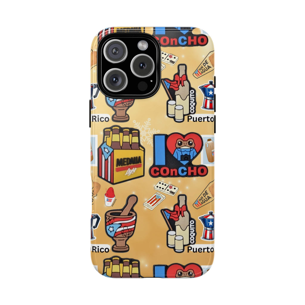 Puerto Rico Sticker Collage Tough Case  ‘I  Concho’ Pattern Phone Case