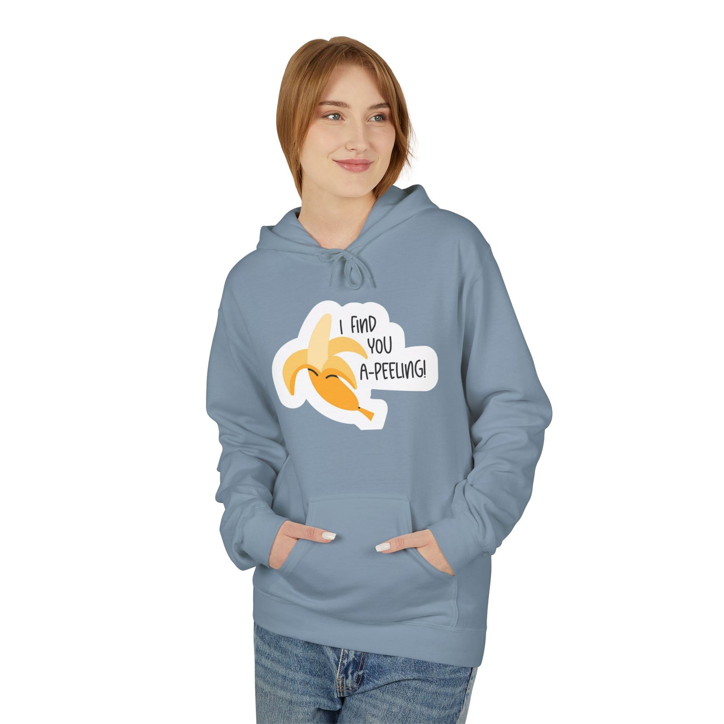 Peeling Banana Hoodie  "I Found You (Peeling)" Cute Fruit Pun Pullover