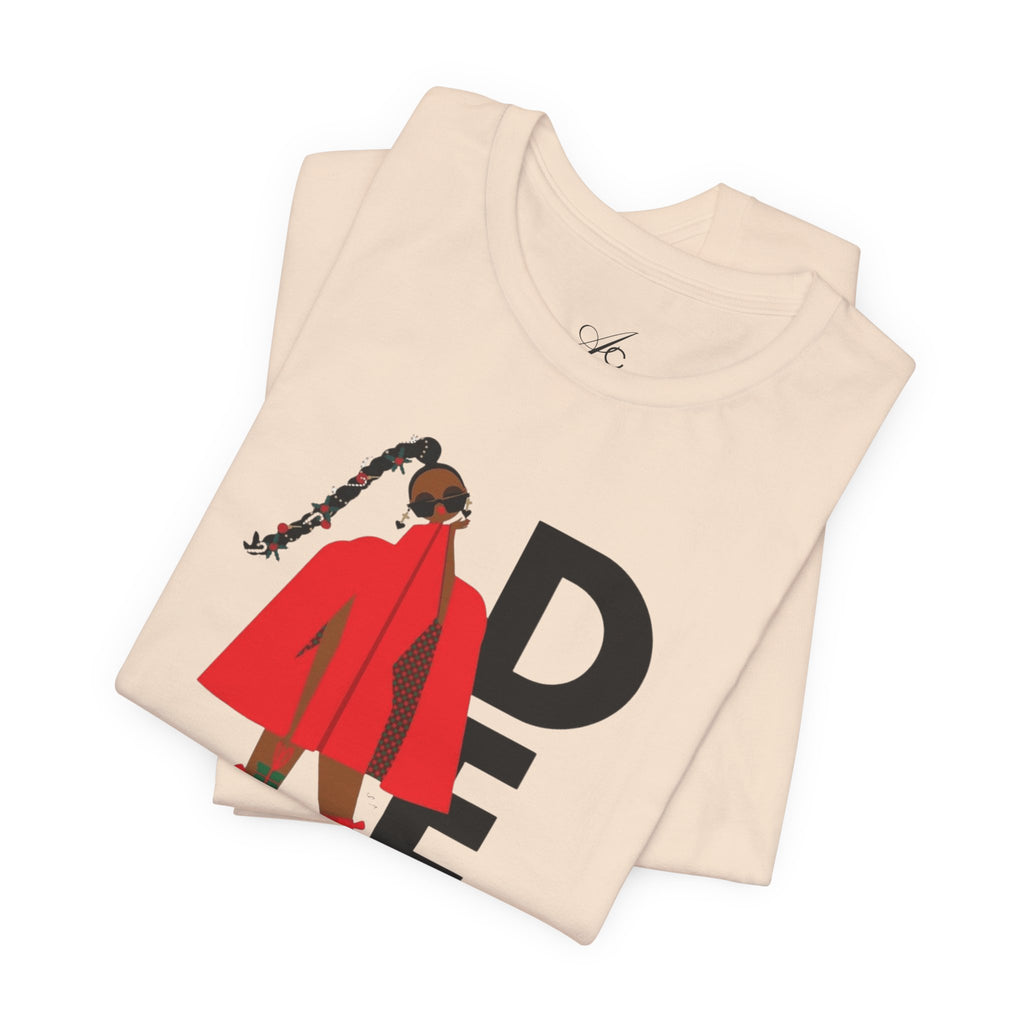 December Fashion Tee  Red Coat Model Graphic Shirt