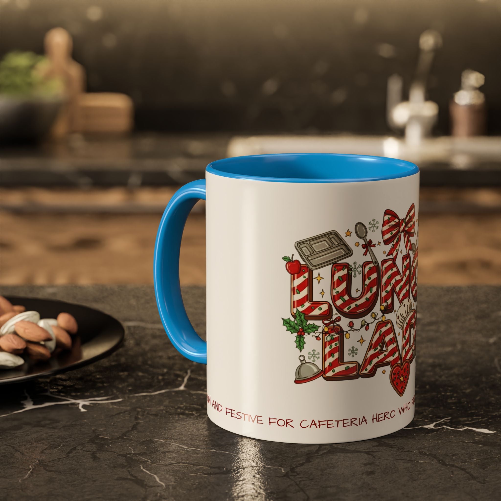 Lunch Lady Mug "Cafeteria Hero Who Feeds the Whole School With Love" | 11oz/15oz Gift  School Staff Christmas Mug Collection