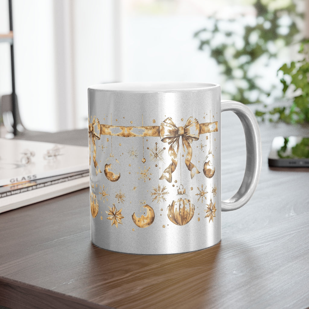Elegant Holiday Metallic Mug for Coffee LovChristmas Mugs | Holiday Coffee Cups with Festive Quotes & Designsers