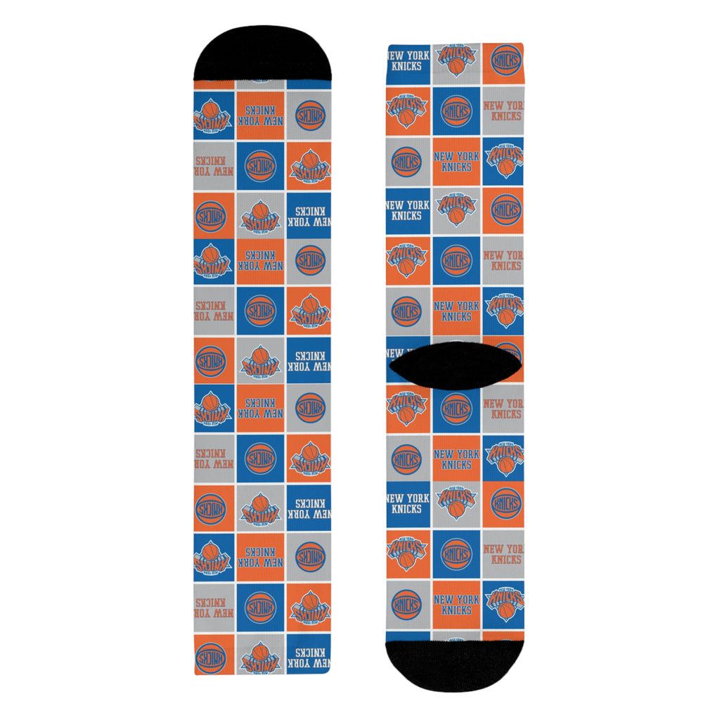 Basketball-Inspired Pattern Crew Socks — Retro Sports Sublimation Socks NY