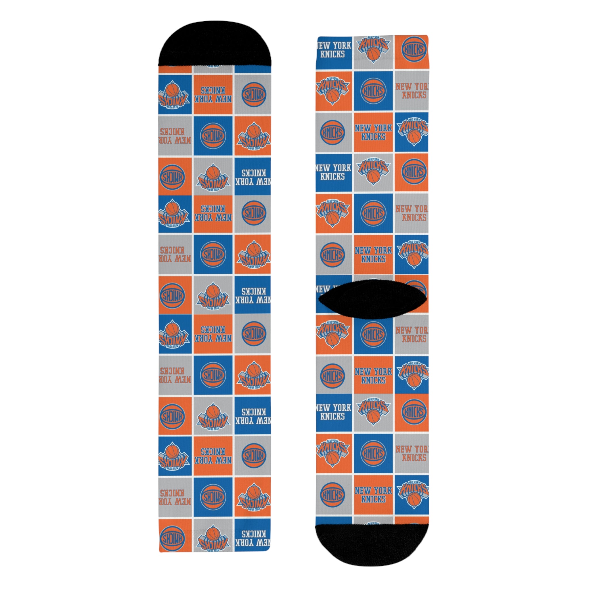 Basketball-Inspired Pattern Crew Socks — Retro Sports Sublimation Socks NY