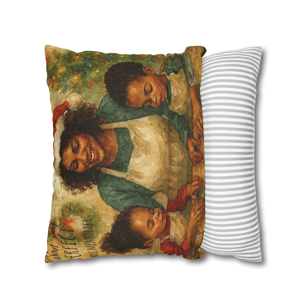 Holiday Baking Family Pillowcase — Square Decorative Throw Pillow