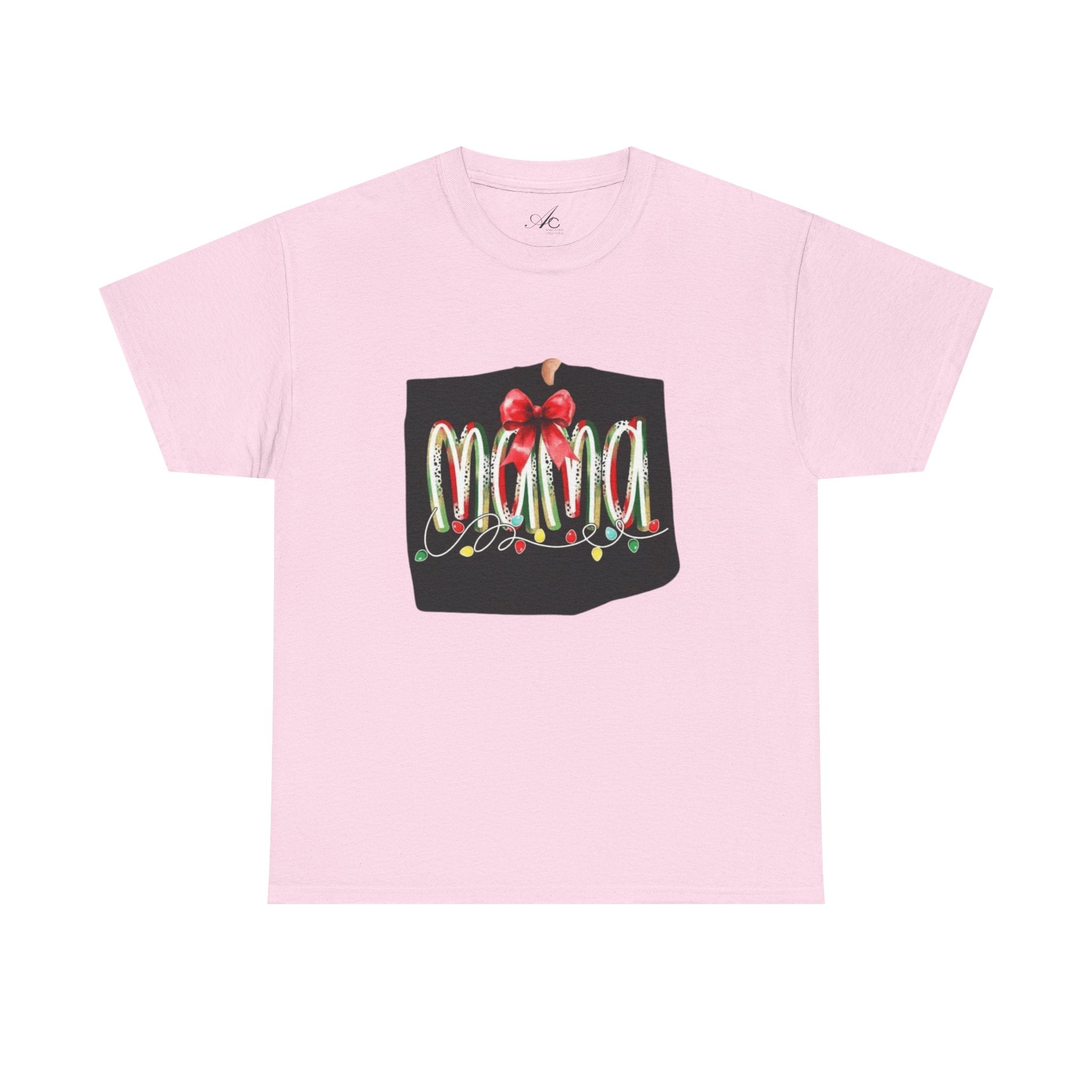 Festive Mama Tee, Cozy Holiday Shirt, Gift for Mom, Christmas T-Shirt, Unisex Cotton Tee