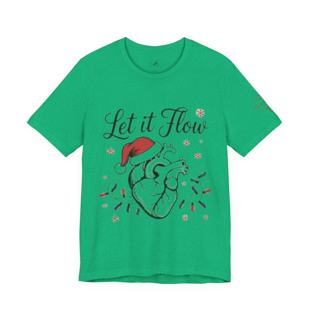 Let It Flow Heart Tee  Christmas Anatomical Heart Shirt