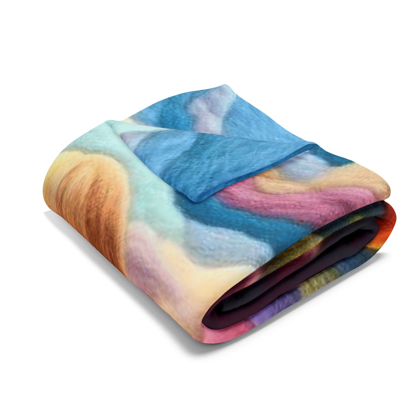 Scenic Girl Fleece Blanket — Cozy Sunset Landscape Throw