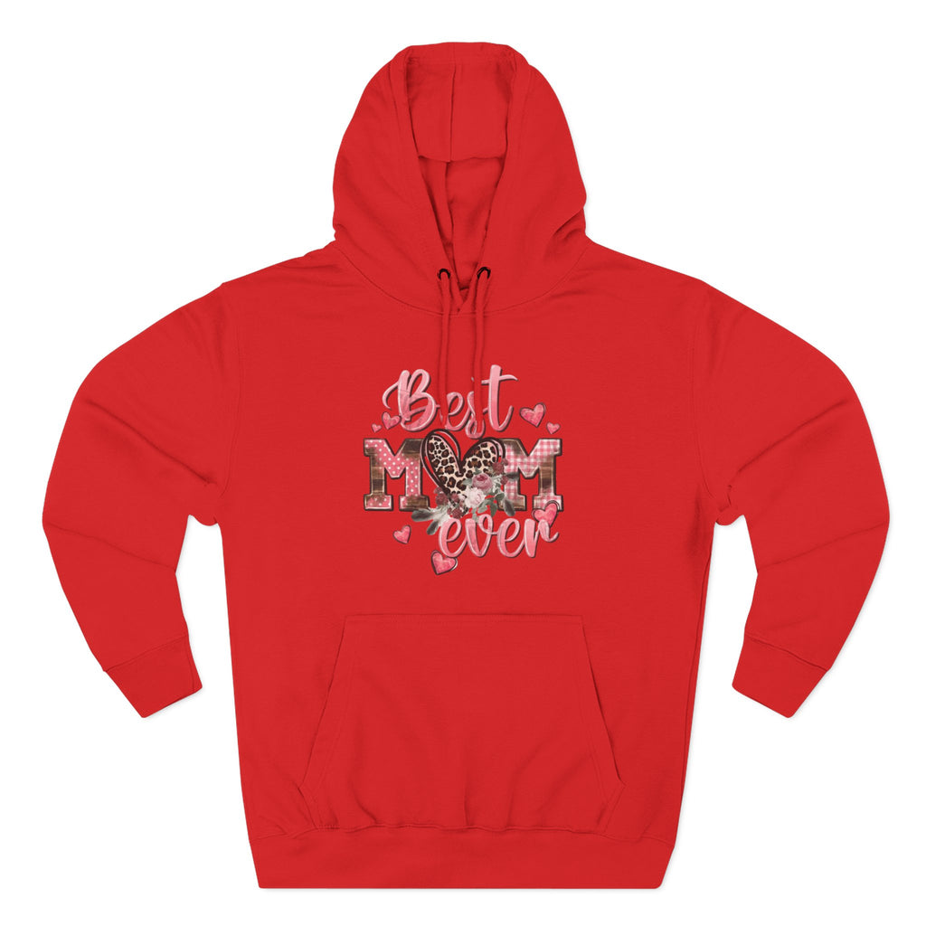 Best Mom Ever Hoodie  Leopard Heart Mother's Day Pullover