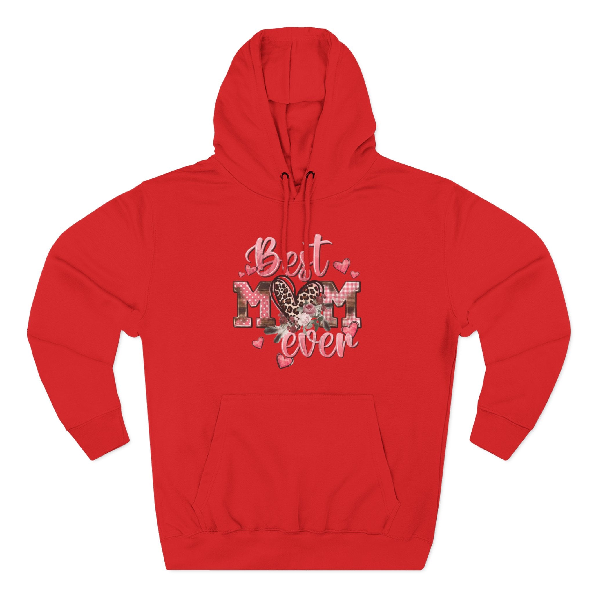 Best Mom Ever Hoodie  Leopard Heart Mother's Day Pullover