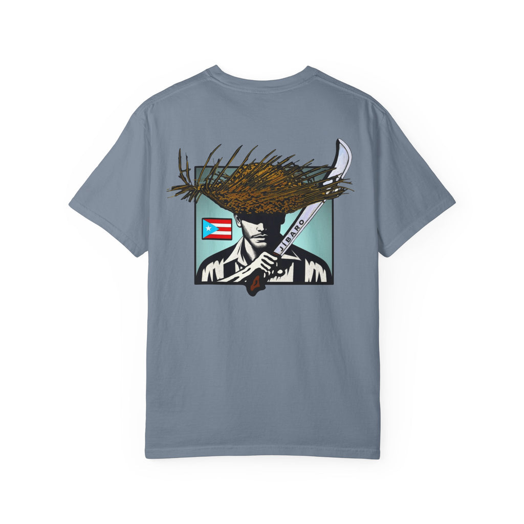 T-Shirt  "Jíbaro" Puerto Rican Heritage Tee (Back Machete  Sombrero de Paja Design) Puerto Rico’s Navidades