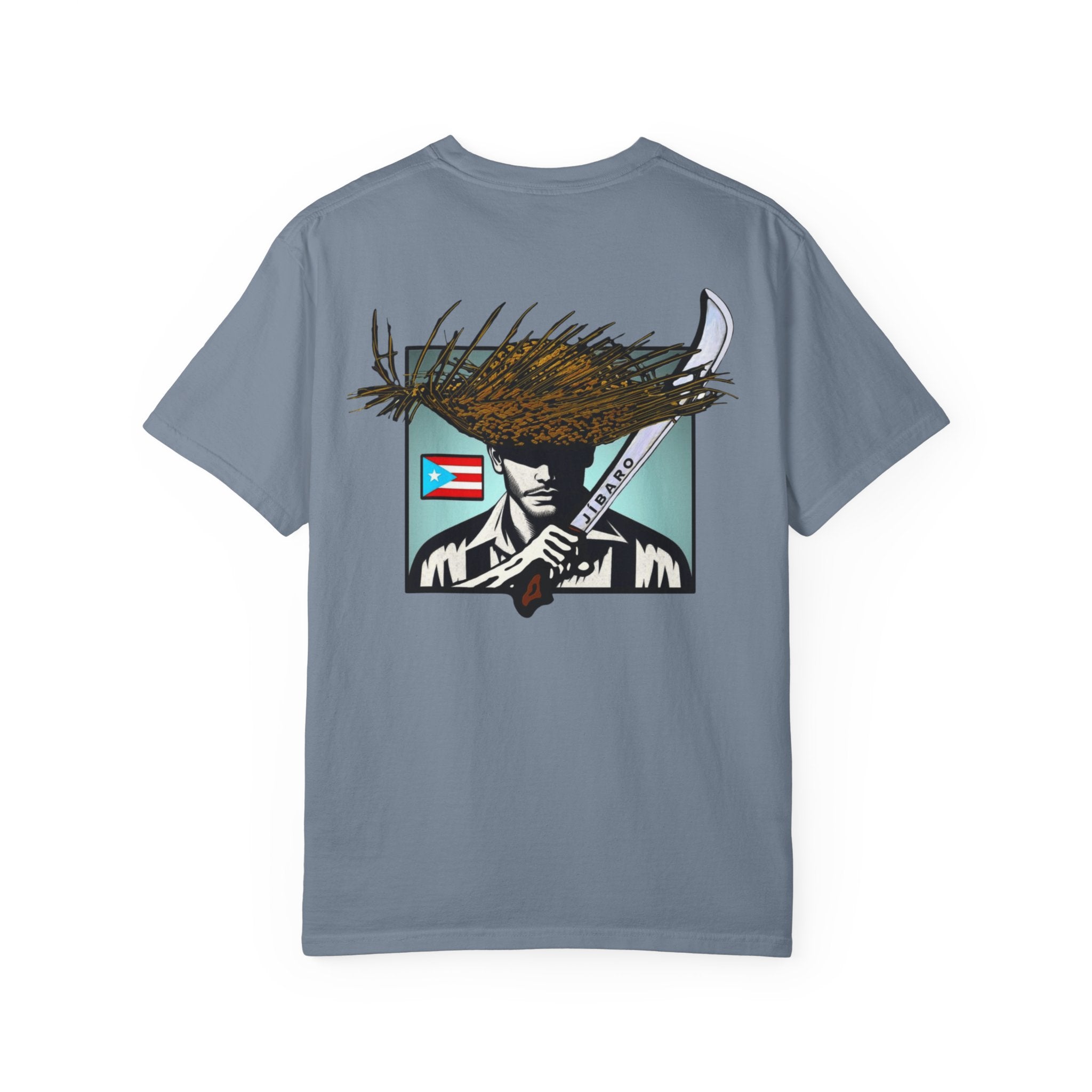 T-Shirt  "Jíbaro" Puerto Rican Heritage Tee (Back Machete  Sombrero de Paja Design) Puerto Rico’s Navidades