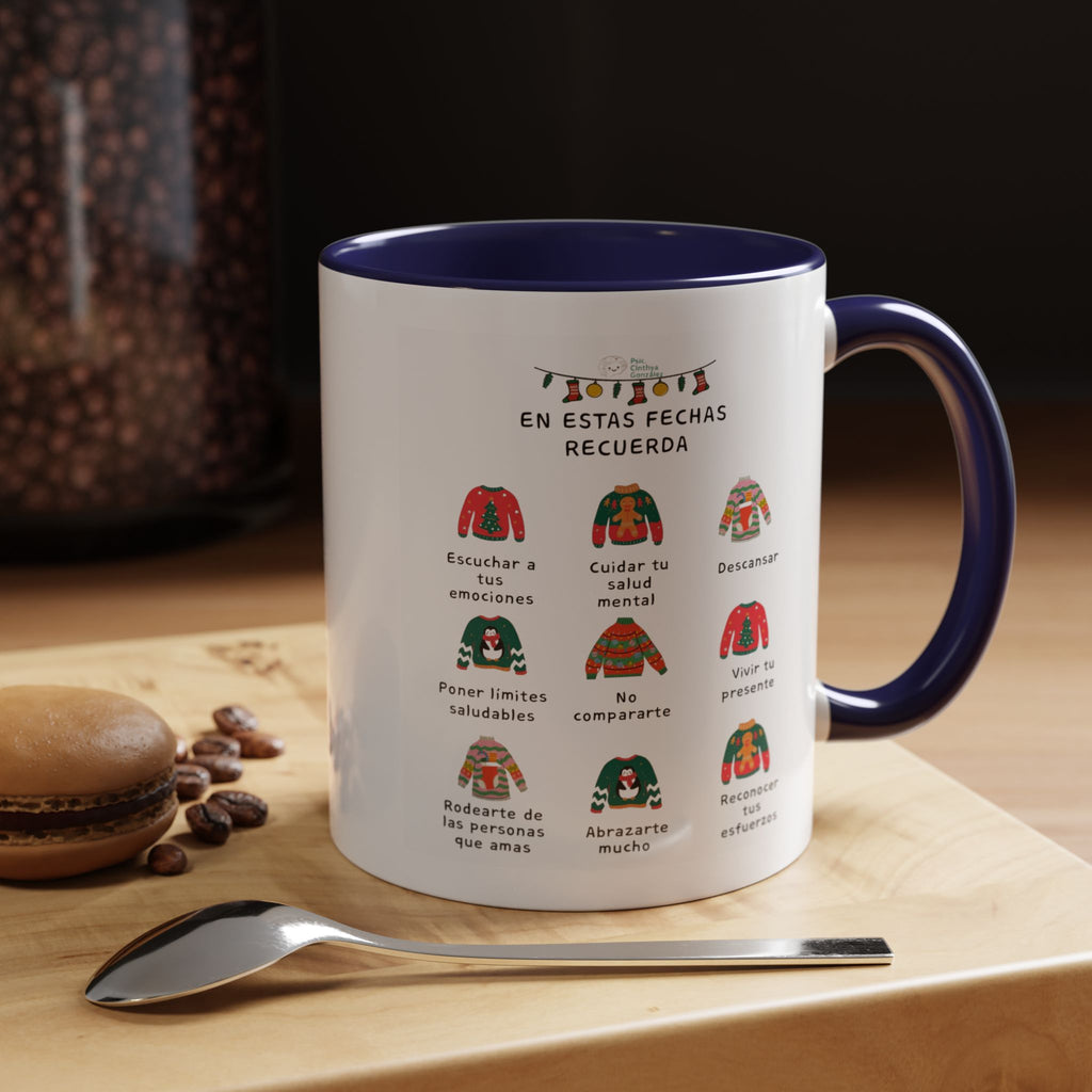 Coffee Mug — 'En Estas Fechas Recuerda' Holiday Sweater Reminder Accent Mug (11/15oz)