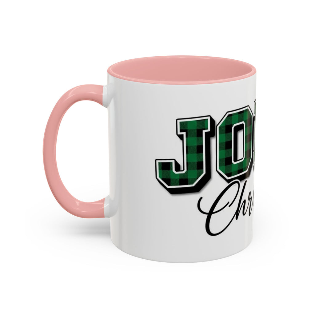 Holly Christmas Accent Coffee Mug — Green Plaid Holiday Gift (11/15oz)