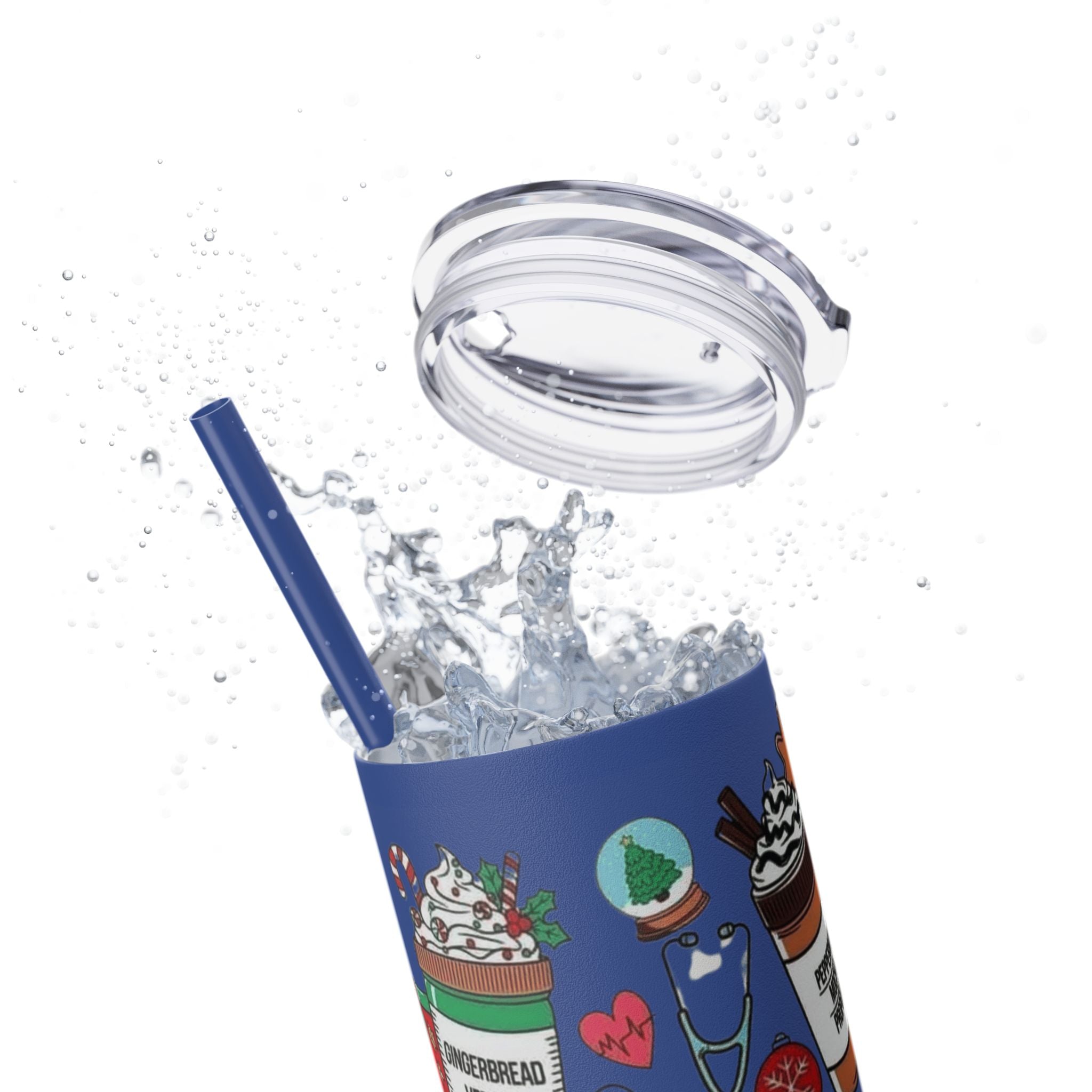 Emergency Department Nurse Christmas Skinny Tumbler - 20oz Holiday Medical Travel Cup with Straw Medical Christmas Mug