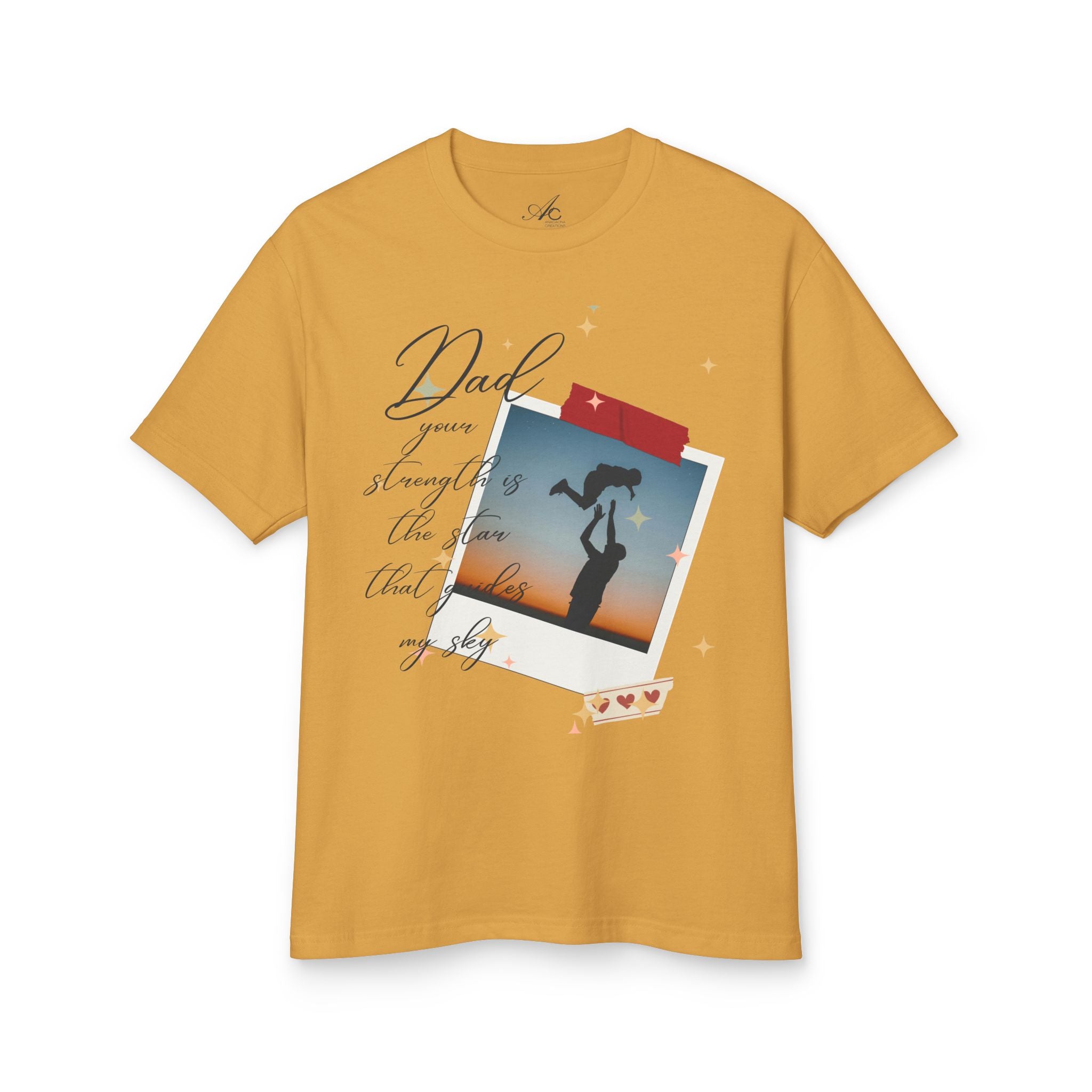 Dad & Daughter Sunset Photo Tee — "Dad, you're stronger than the storm"
