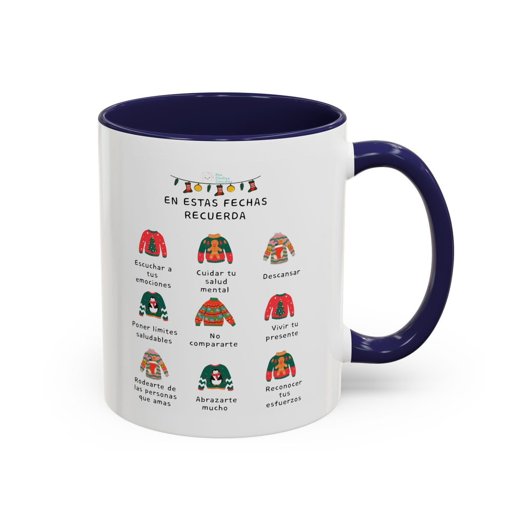 Coffee Mug — 'En Estas Fechas Recuerda' Holiday Sweater Reminder Accent Mug (11/15oz)