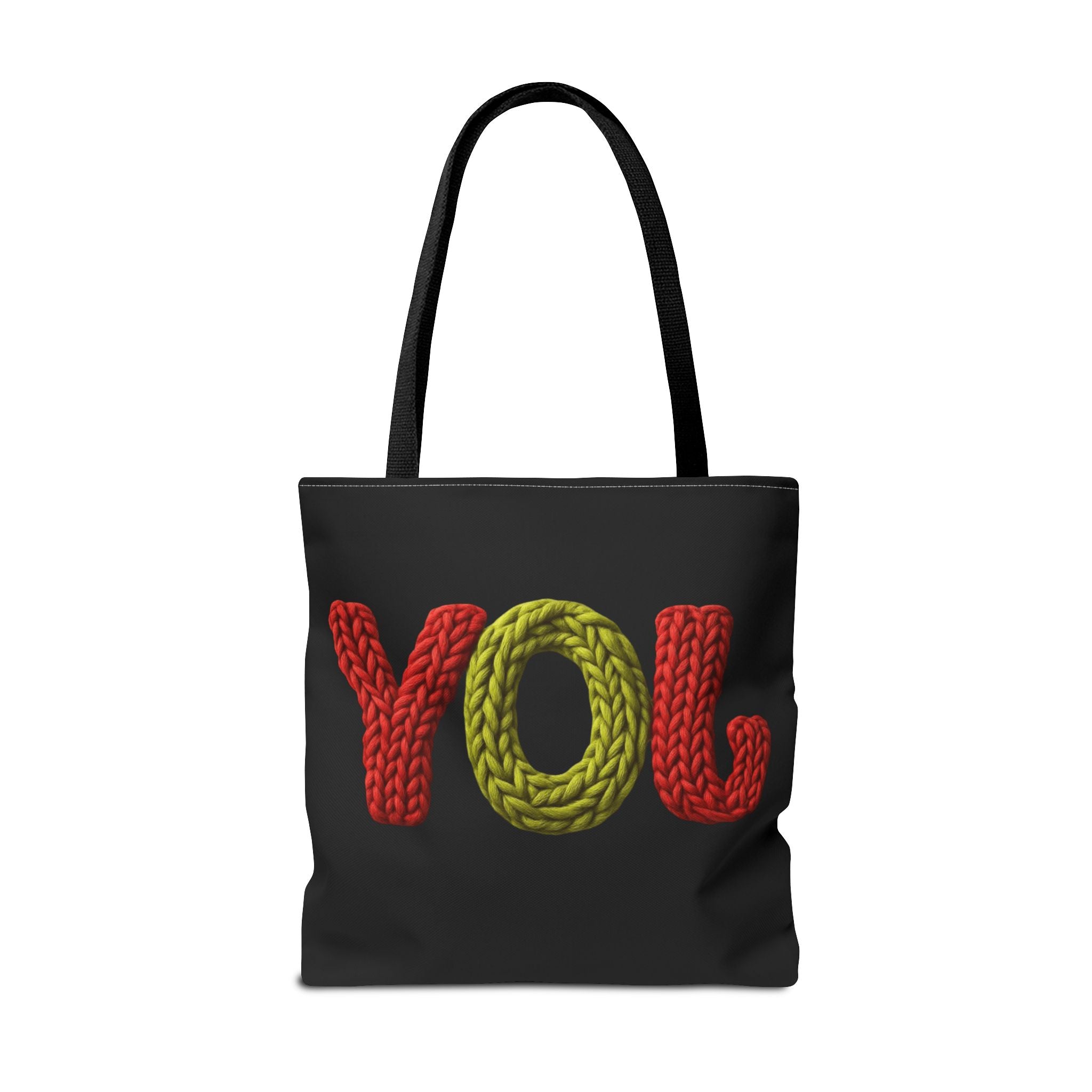 Christmas Tote Bag  Festive Holiday DesigJoy Knit Tote Bag  Colorful 'JOY' Yarn Design, Cozy Holiday Gift Tote