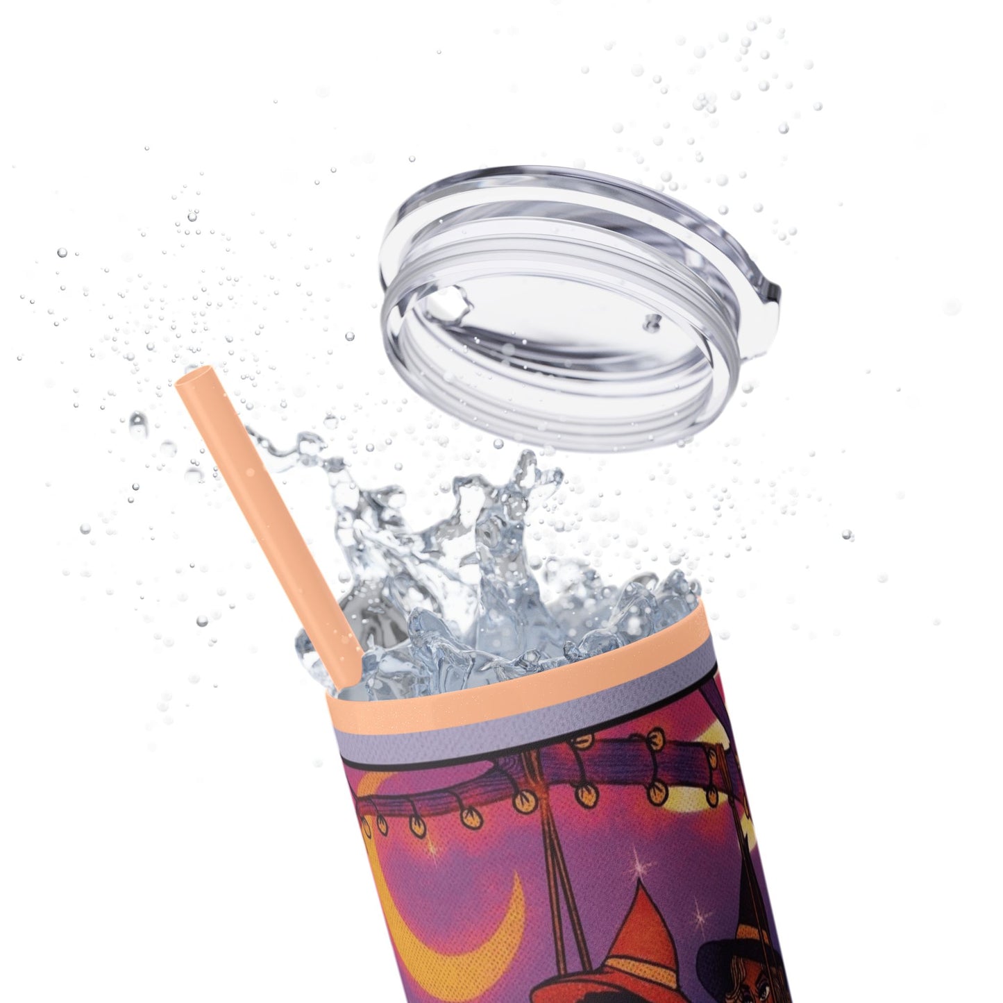 🎁 Spooky season gifts Enchanting Libra Skinny Tumbler with Straw | 20oz | Perfect for Halloween, Witchy Vibes, Astrology Lovers, Gift Idea, Custom Beverage Holder