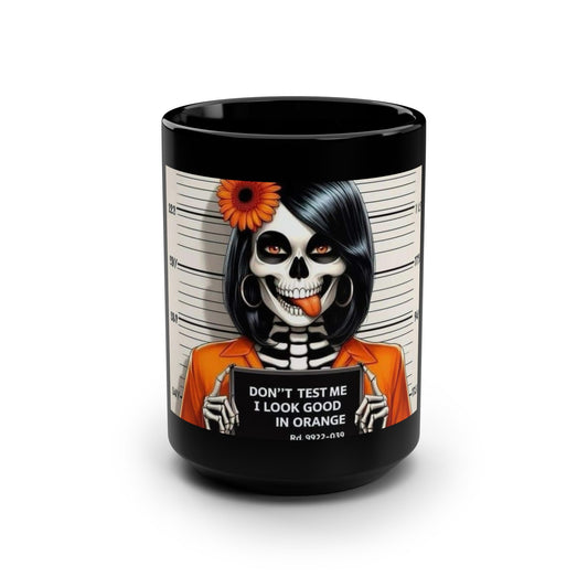 Wickedly Fun Halloween Mug – Spooky Sips All Season Stylish Skull Mug - Don't Test Me Design | Halloween, Gift for Her, Coffee Cup, Unique Collector's Item, Goth Decor