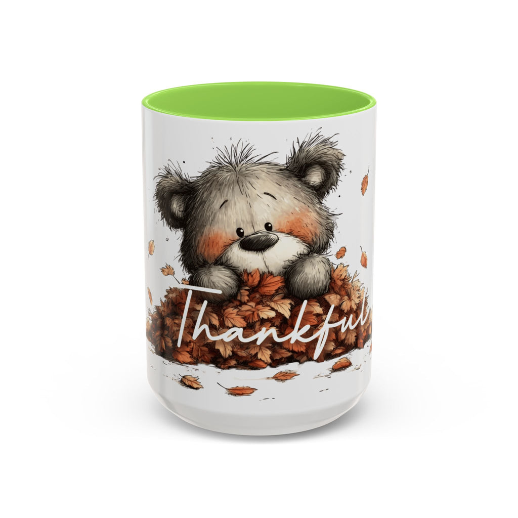 Thankful Bear Autumn Mug — Cute Fall Coffee Cup (11oz, 15oz)