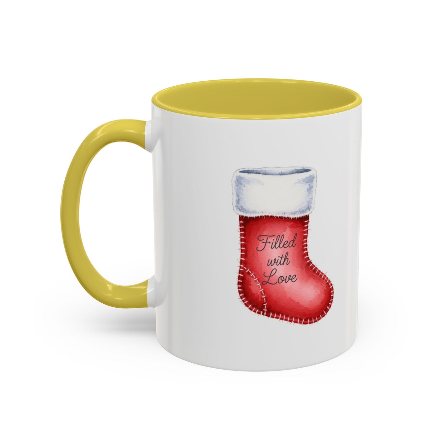 Holiday Mugs Christmas Gift Ideas Hot Cocoa & Coffee Cup Designs Filled with Love - Colorful 11oz & 15oz
