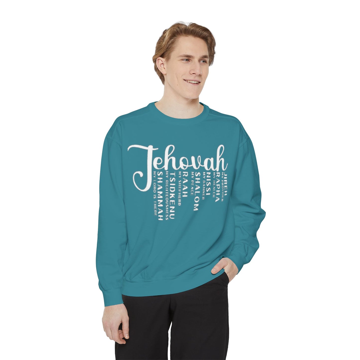 Jehovah Names Sweatshirt  Christian Faith Scriptural Names Pullover