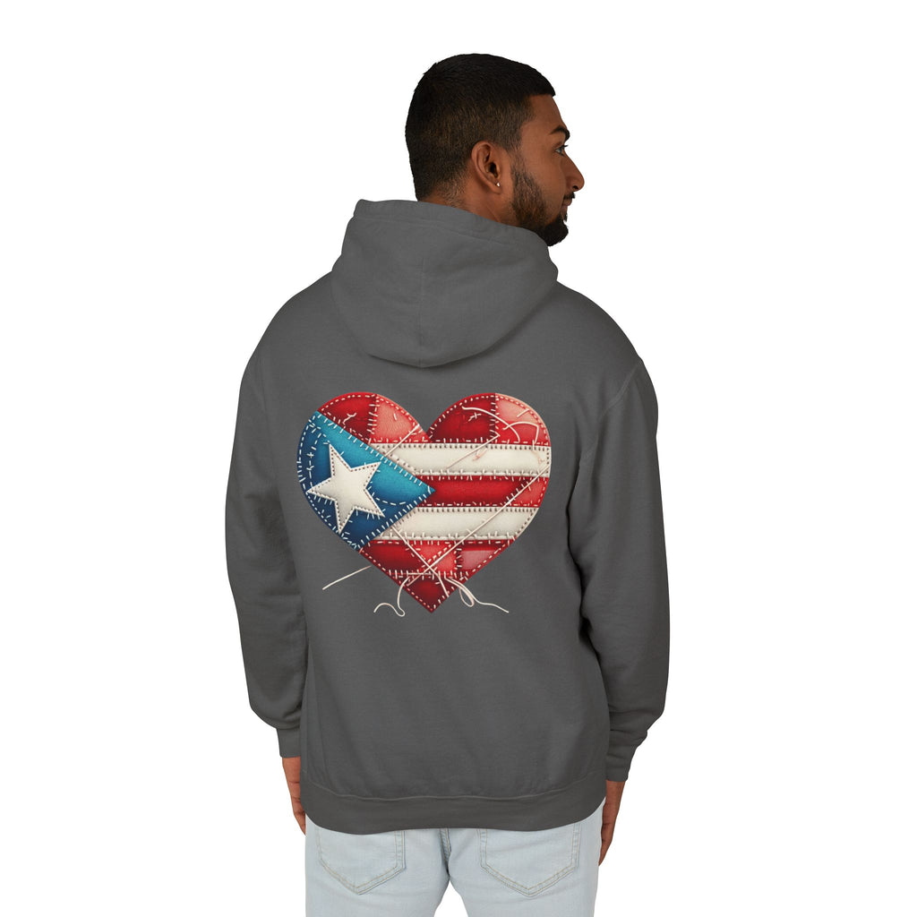 Jíbara Hoodie — Puerto Rican Heart Flag Lightweight Hooded Sweatshirt