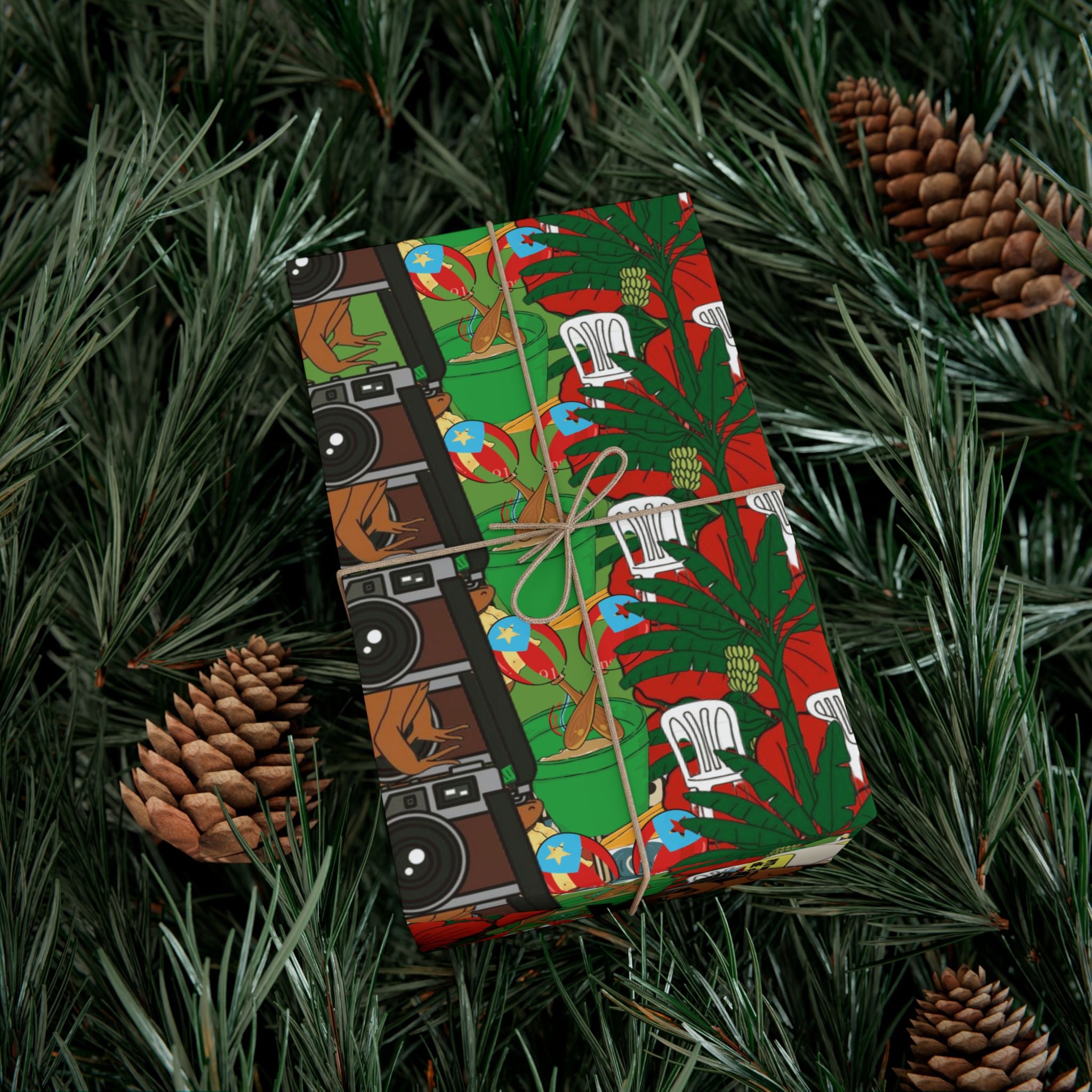 Navidad en Puerto Rico Wrapping Paper – Festive Boricua Holiday Gift Wrap 🇵🇷🎄