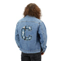 Denim Jacket — Distressed 'C' Back Patch Casual Menswear