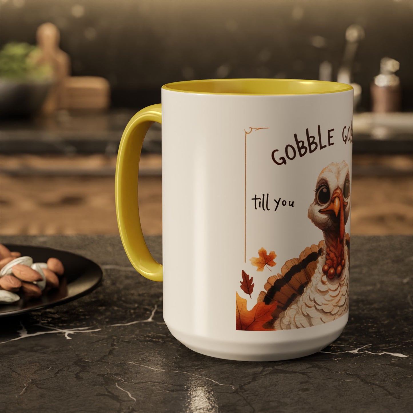 Mix cozy, aesthetic, and autumn-inspired sayings 🍁 Whimsical Thanksgiving Mug - Gobble Gobble Design