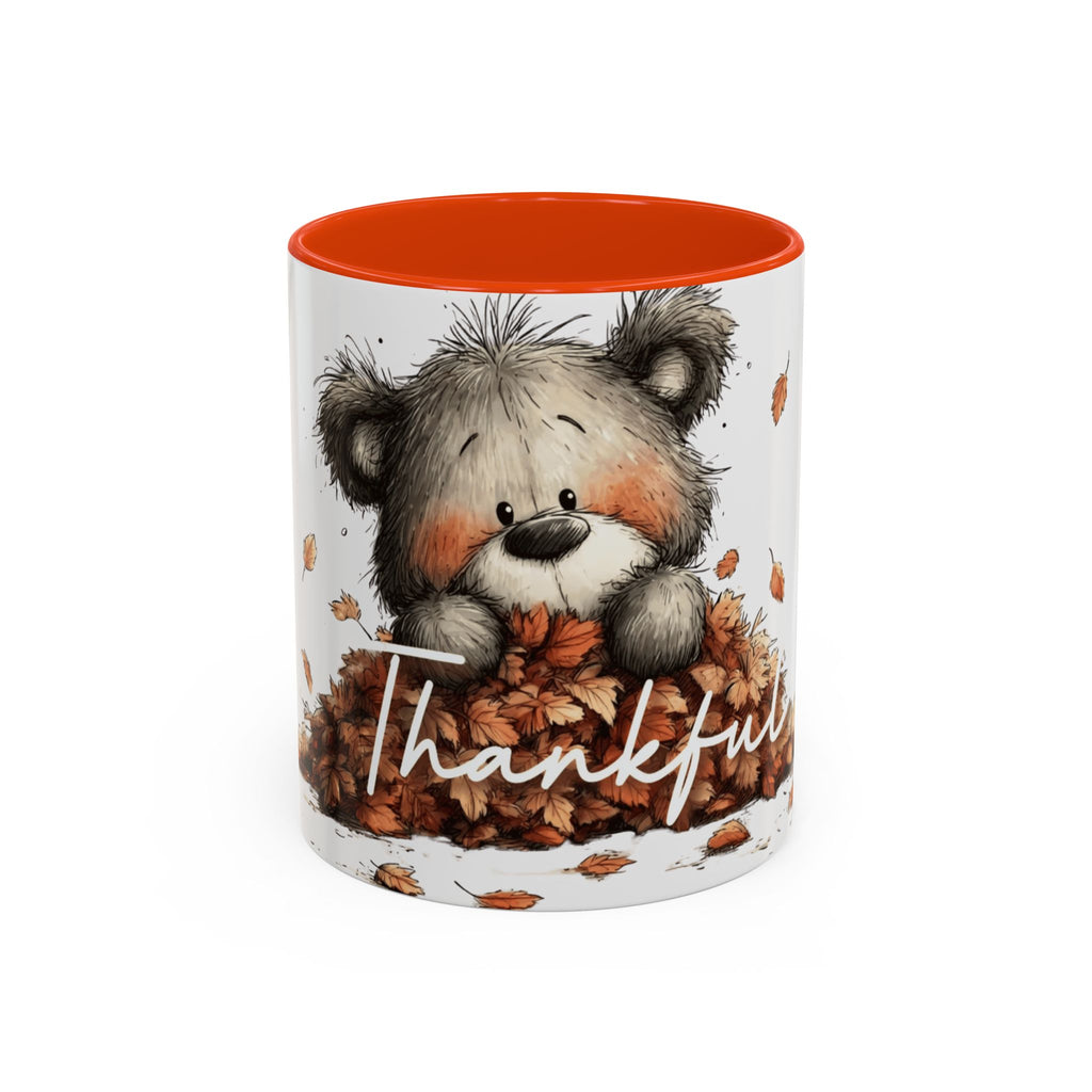 Thankful Bear Autumn Mug — Cute Fall Coffee Cup (11oz, 15oz)