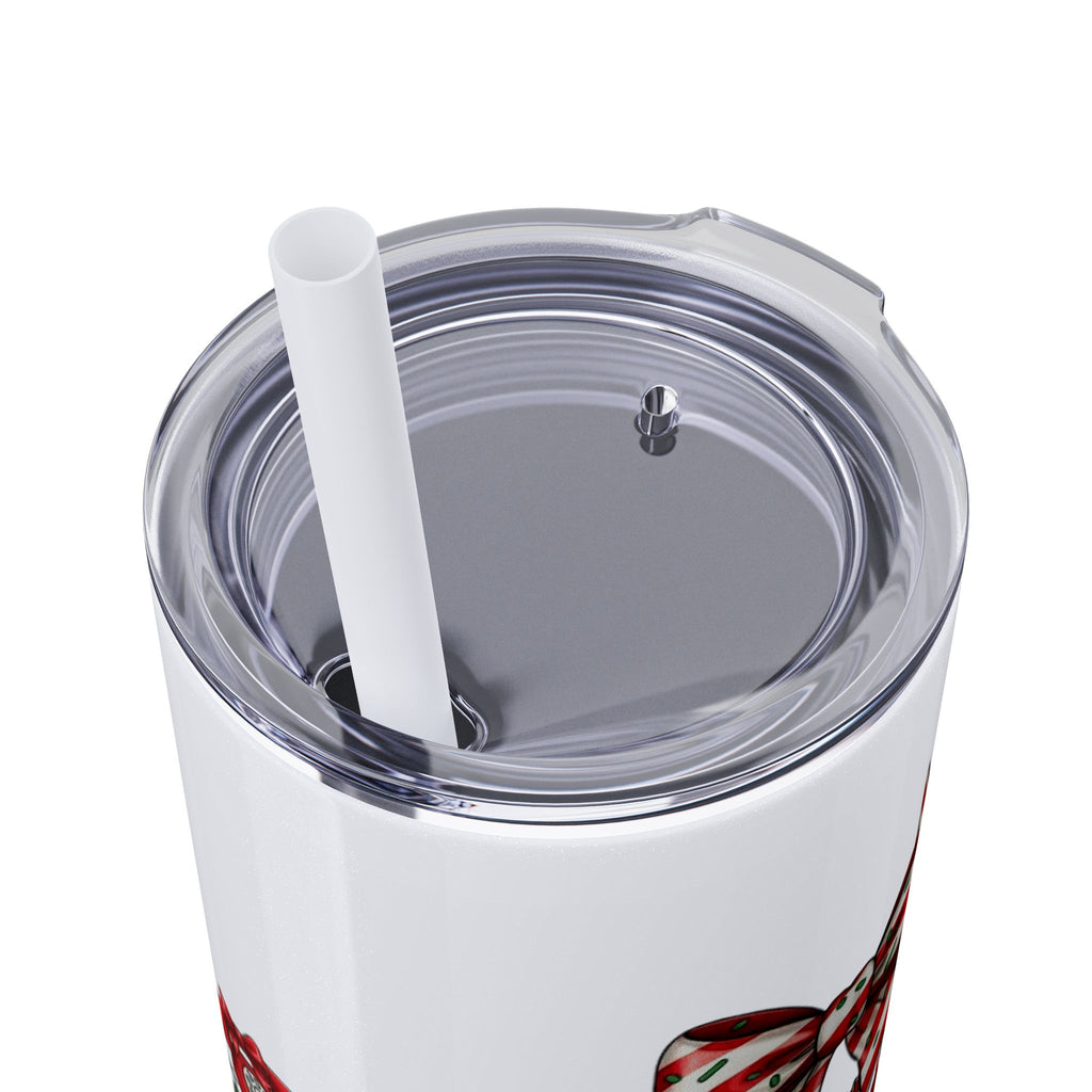 Christmas mug for the office team who keeps everything running smoothly. Candy Cane Christmas Office Secret Santa Design, 20oz with Straw