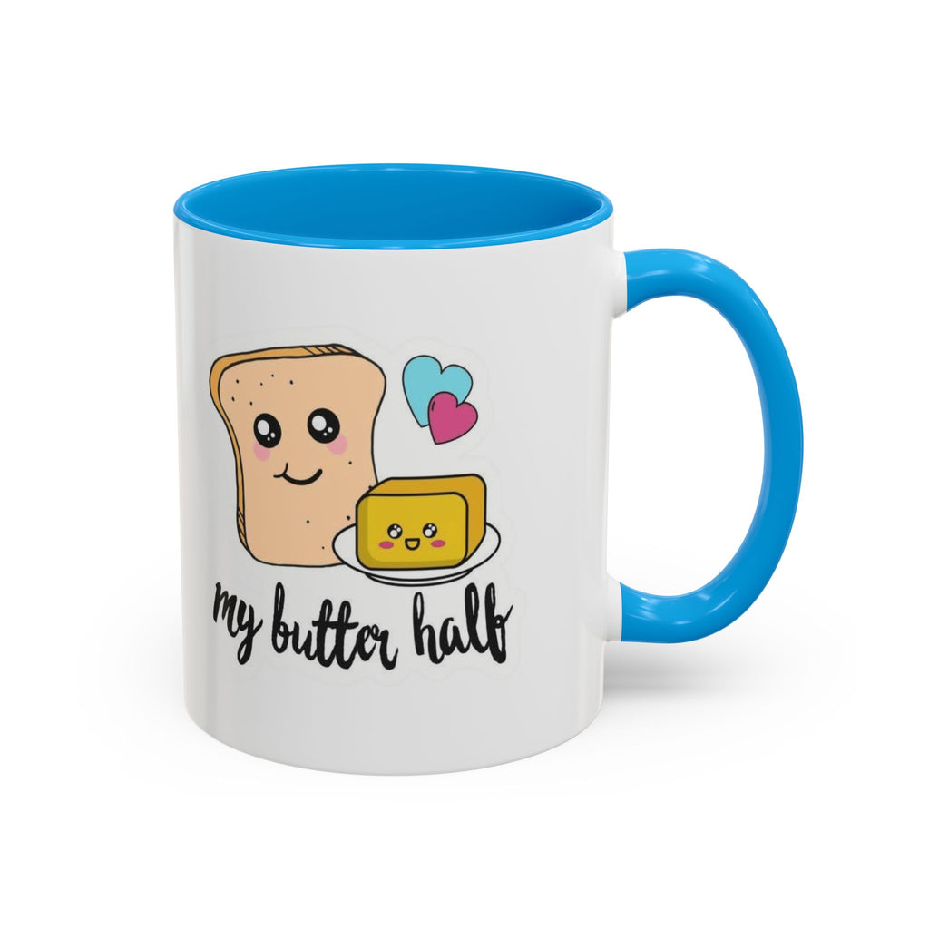 Motivational & Funny Quote Mugs Uplifting Coffee Cup Gifts Cute Foodie Relationship Mug My Butter Half Design, Colorful 11oz & 15oz