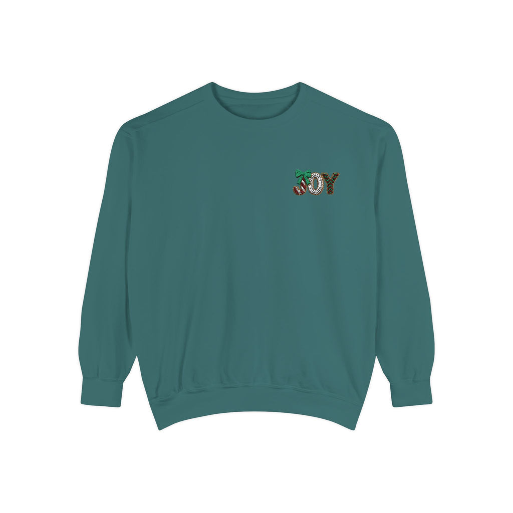 JOY Floral Crewneck Sweatshirt — Holiday Botanical Graphic Christmas T-Shirt & Sweater