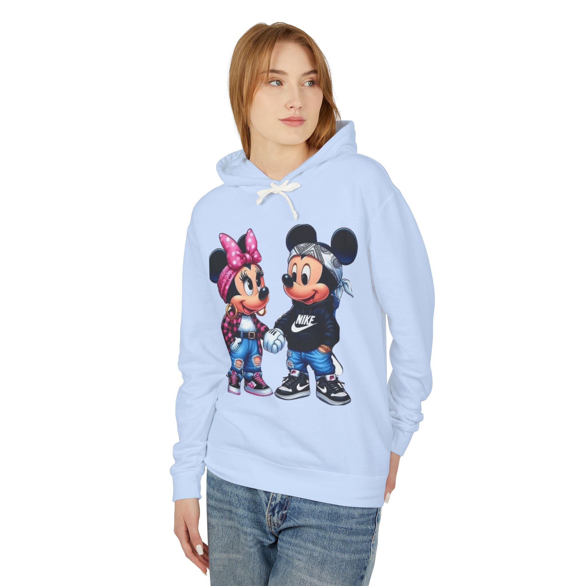 Valentine Cartoon Couple Hoodie  Cute Mickey & Minnie Style Graphic