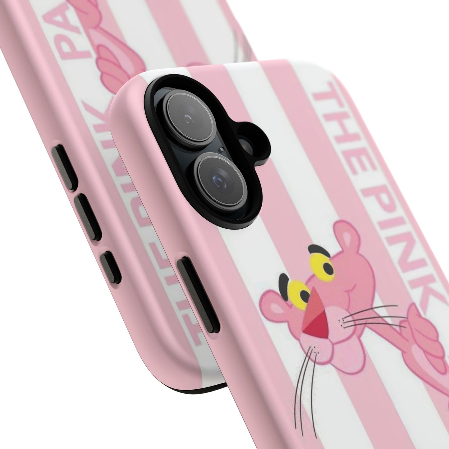 Pink Panther Tough Case Retro Striped Phone Case with "The Pink Panther" Design