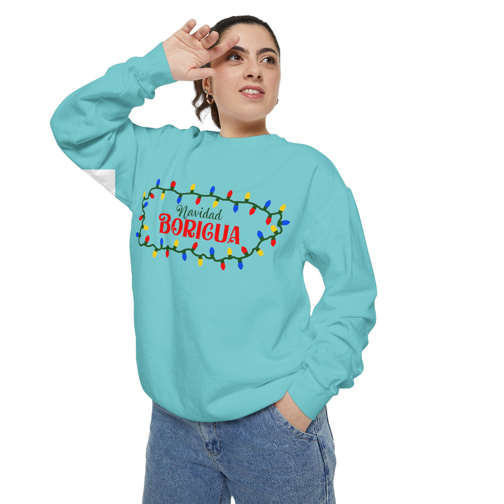 Navidad Boricua Sweatshirt — Puerto Rican Holiday Sweater with Christmas Lights