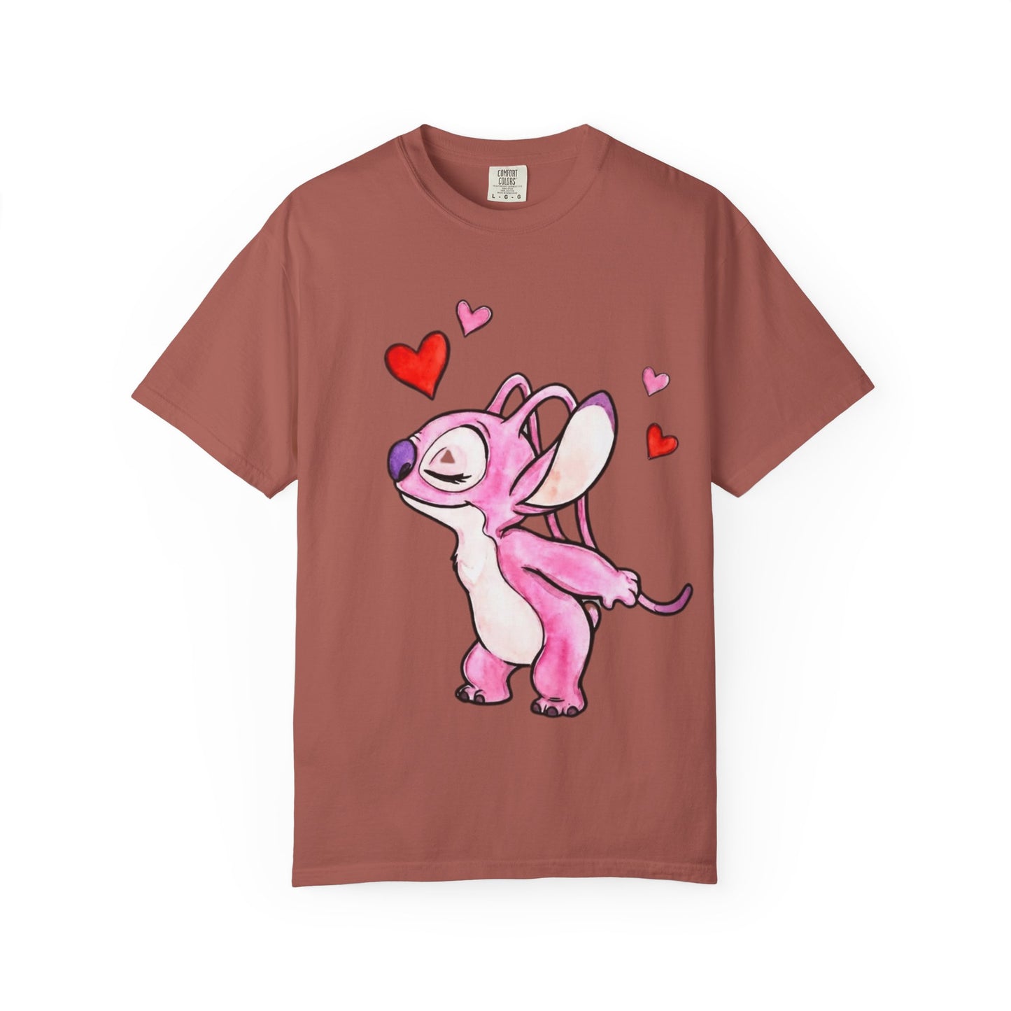 T-Shirt — Cute Pink Cartoon Creature with Hearts | Valentine’s Gift Tee