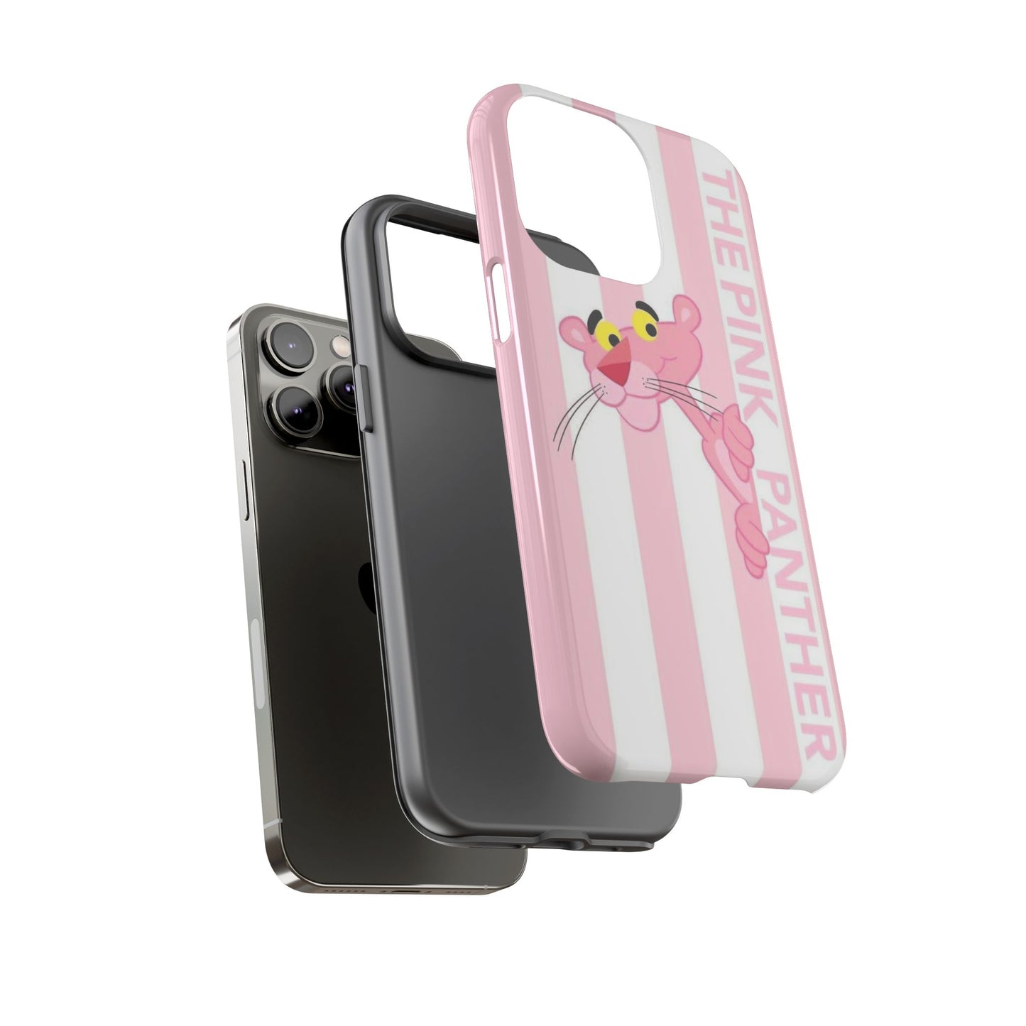 Pink Panther Tough Case Retro Striped Phone Case with "The Pink Panther" Design