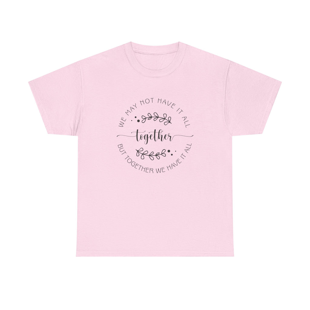 Together Floral Circle Tee  "Together" Inspirational Family Unity Shirt