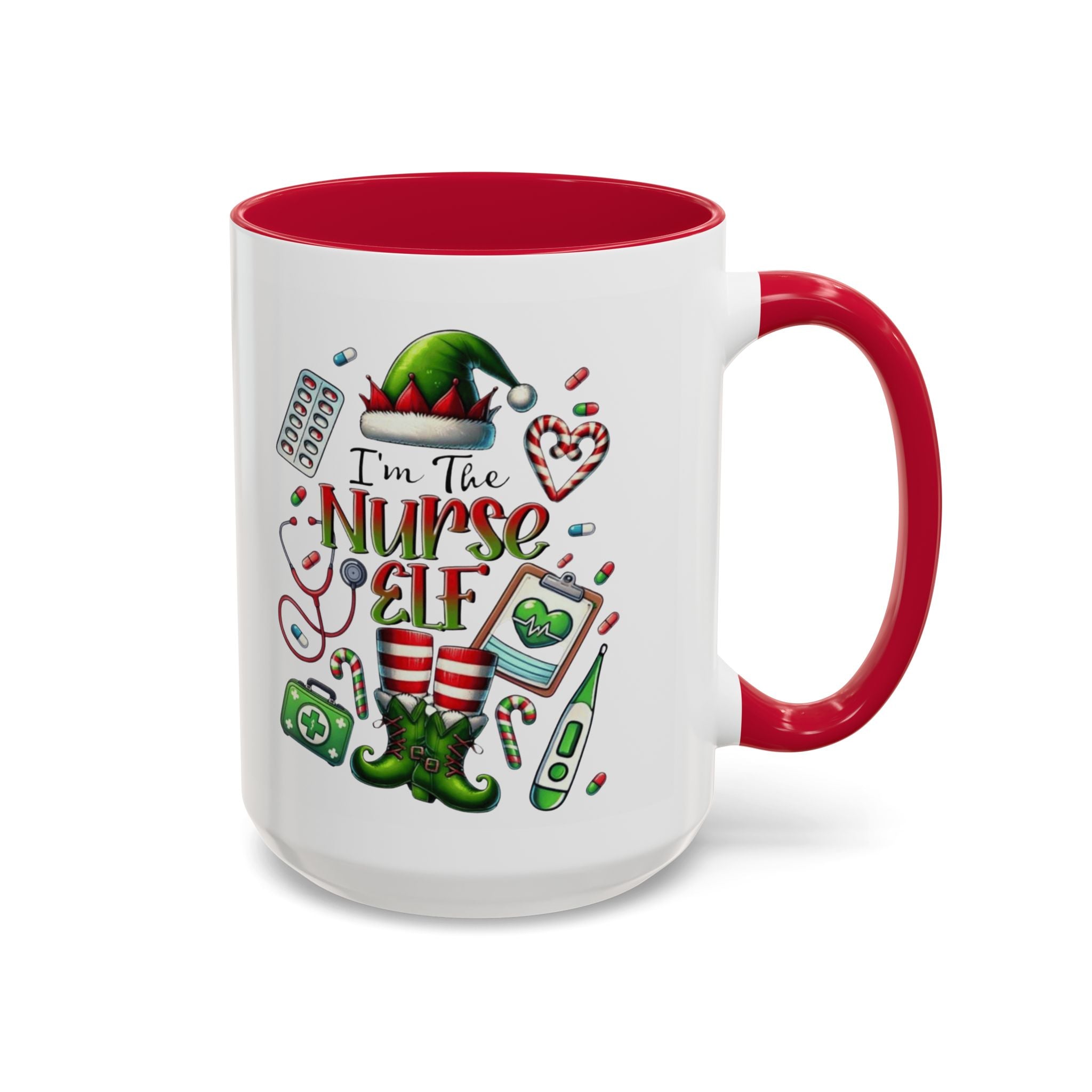 Nurse Elf Coffee Mug — Christmas Medical Holiday Gift (11oz & 15oz) Medical Christmas Mug