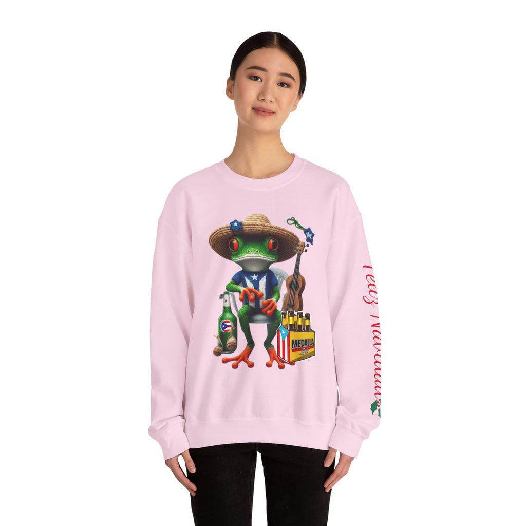 Frog Coqui Crewneck Sweatshirt – Coquito y Medalla Puerto Rican Vibes