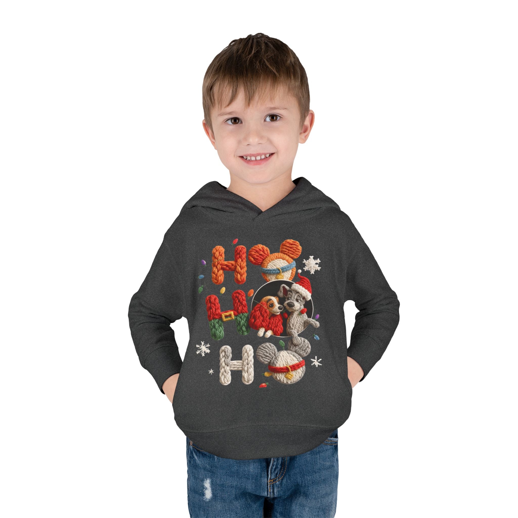 Toddler Hoodie "Ho Ho Ho" Festive Raccoon Christmas Pullover