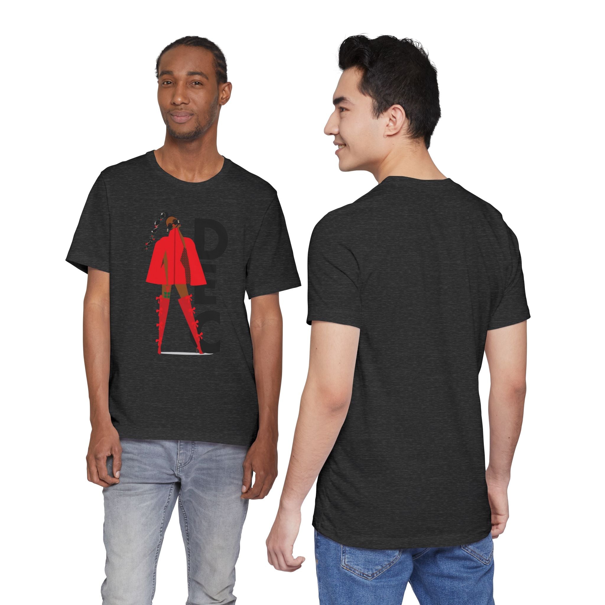 December Fashion Tee  Red Coat Model Graphic Shirt