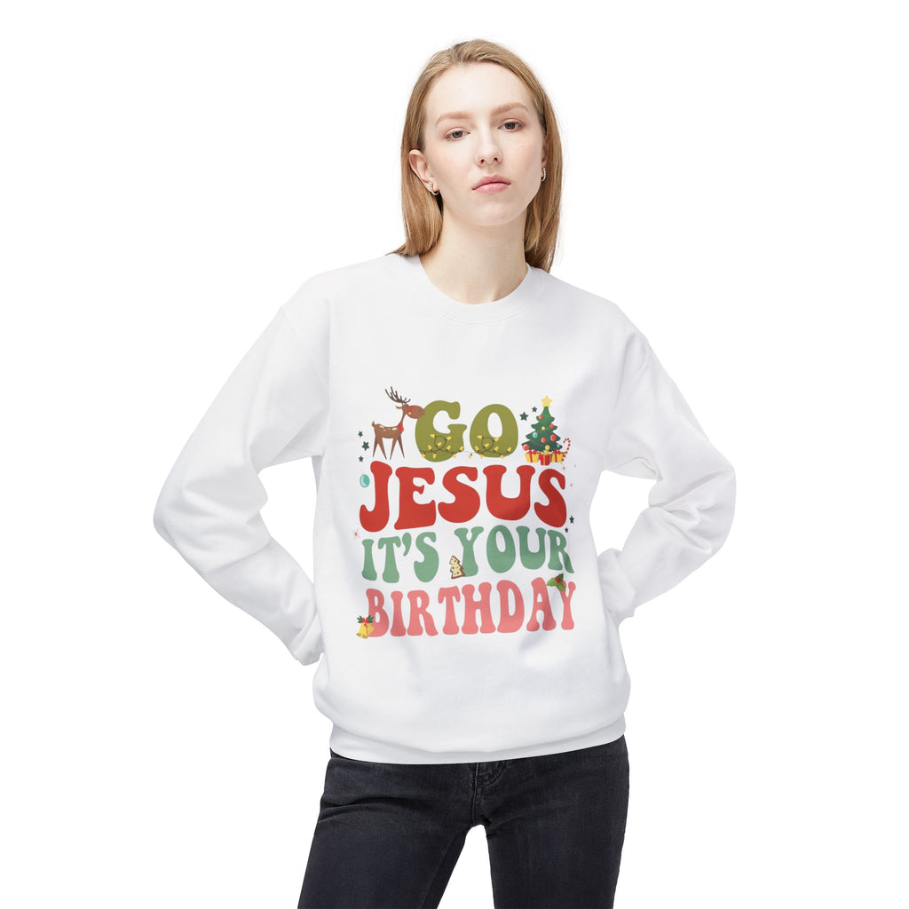 Festive Holiday Designs Go Jesus It’s Your Birthday Christmas Sweatshirt