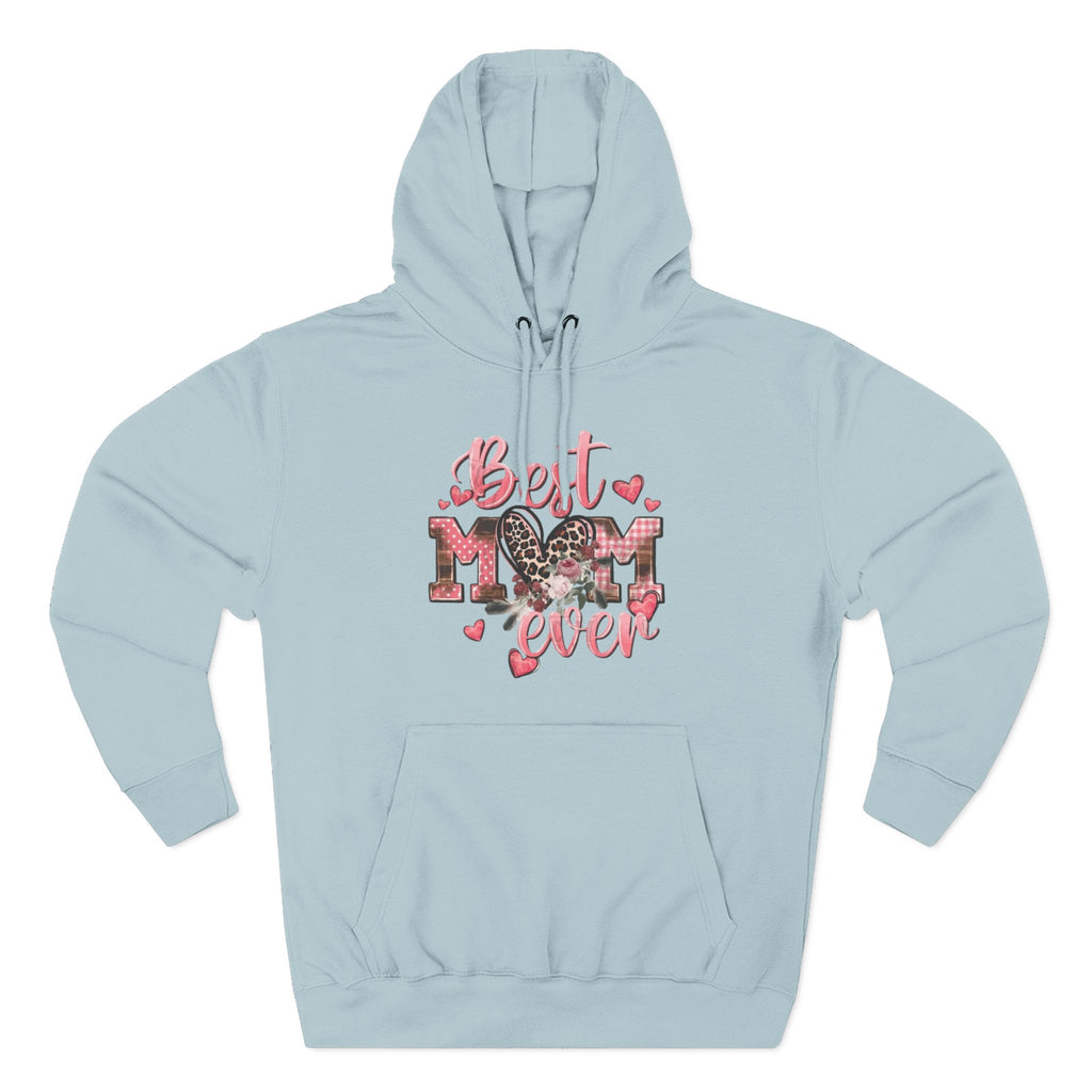 Best Mom Ever Hoodie  Leopard Heart Mother's Day Pullover