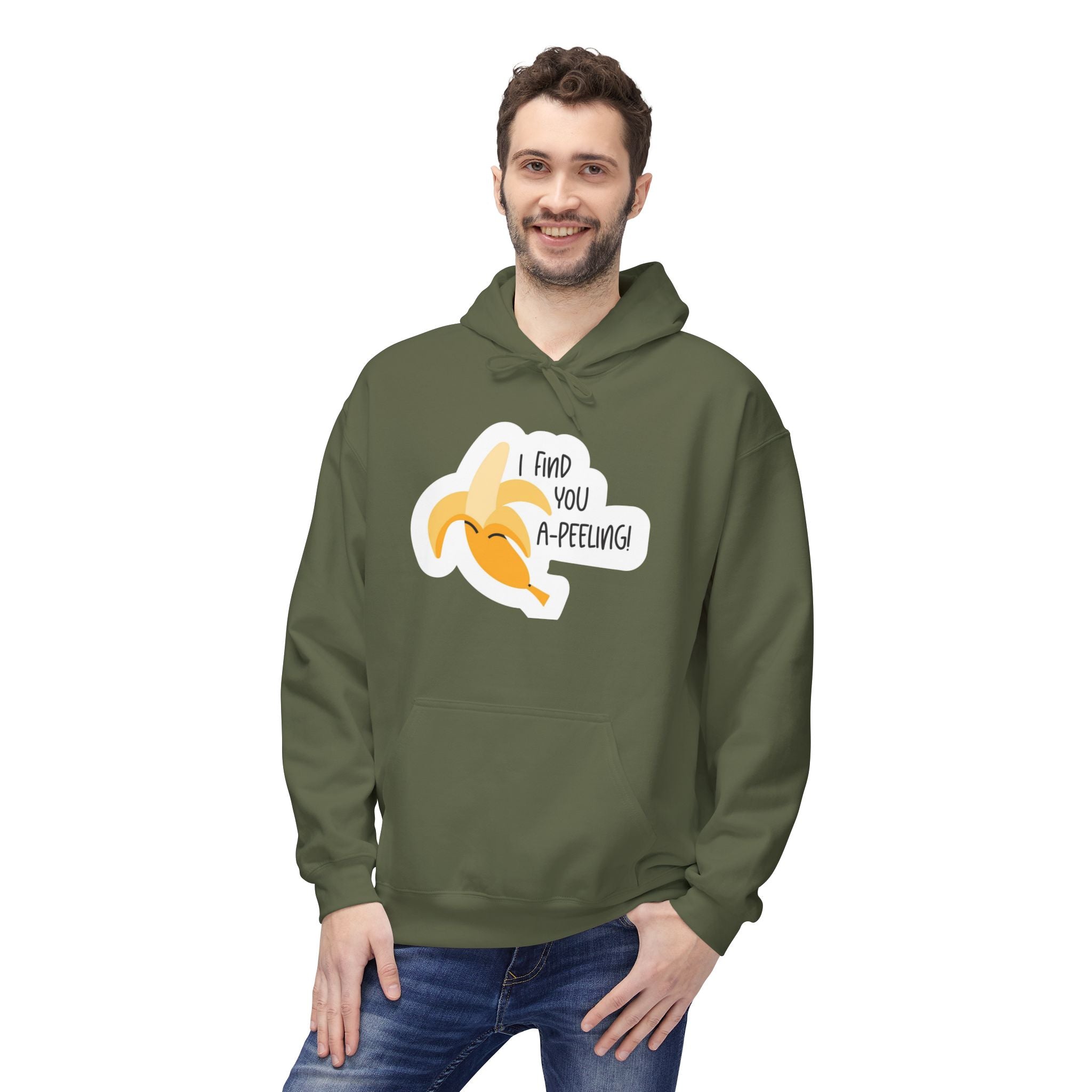 Peeling Banana Hoodie  "I Found You (Peeling)" Cute Fruit Pun Pullover