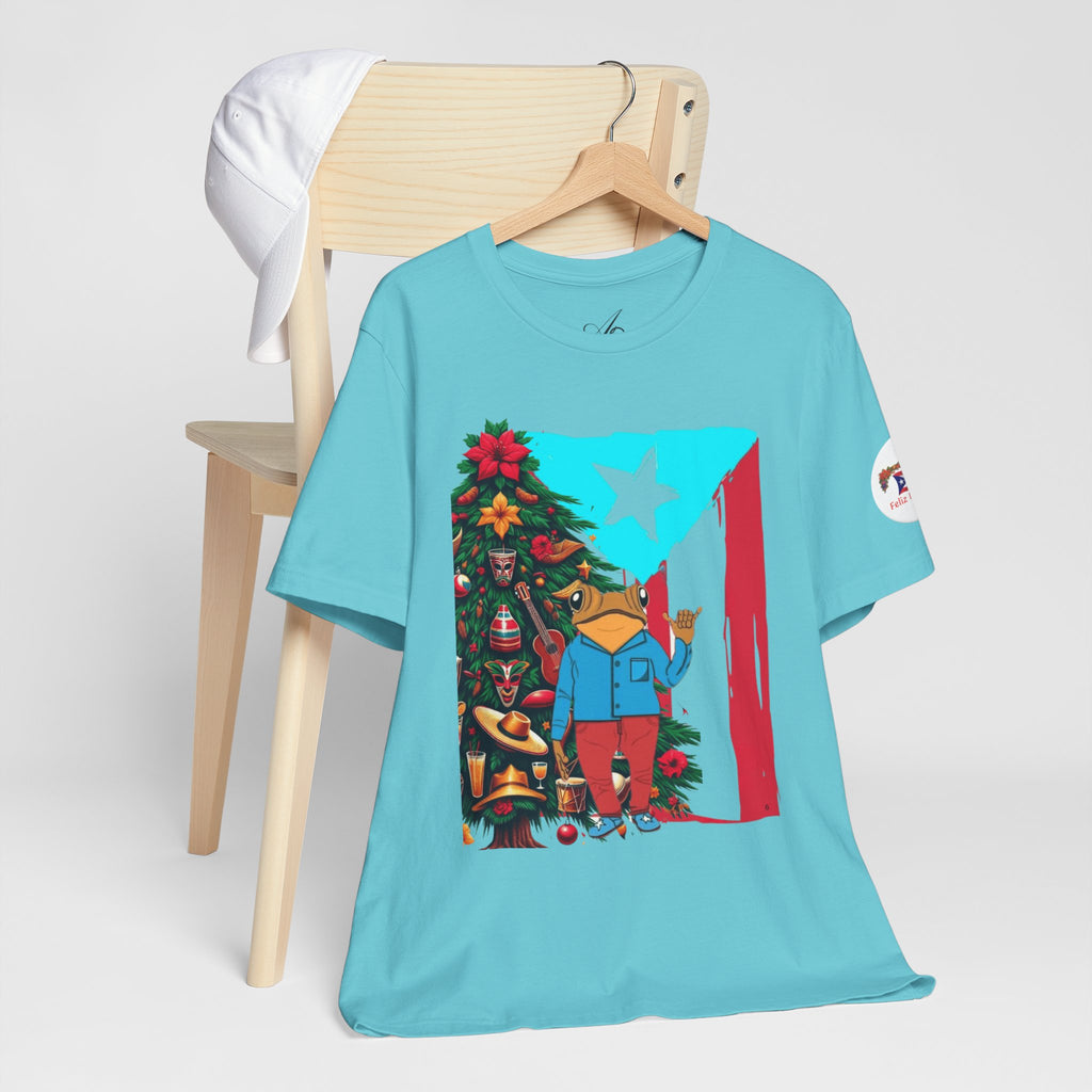 Puerto Rico Holiday T-Shirt  Coquí by Christmas Tree Graphic Puerto Rico’s Navidades