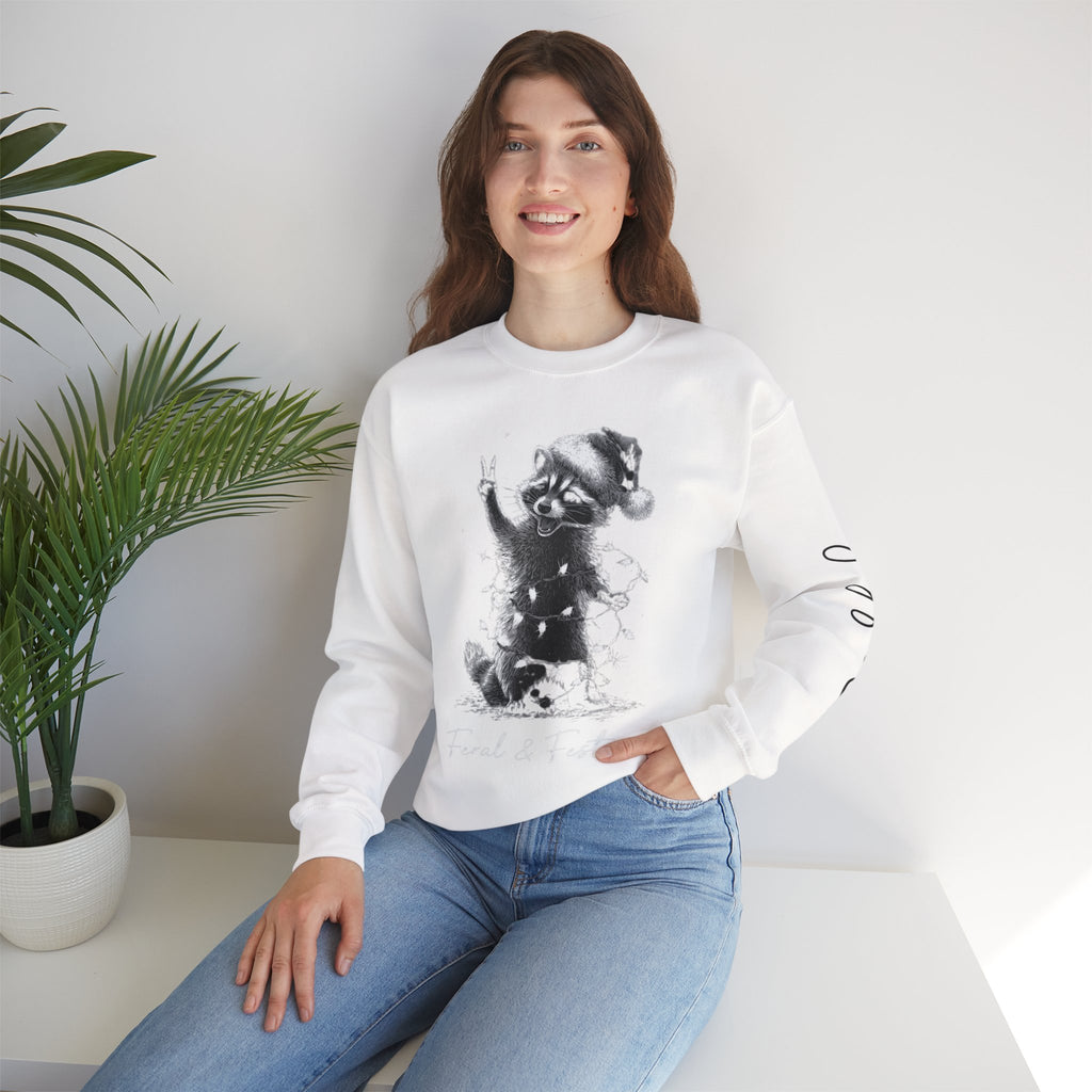 Holiday Raccoon Crewneck Sweatshirt Christmas Tshirts and sweaters,